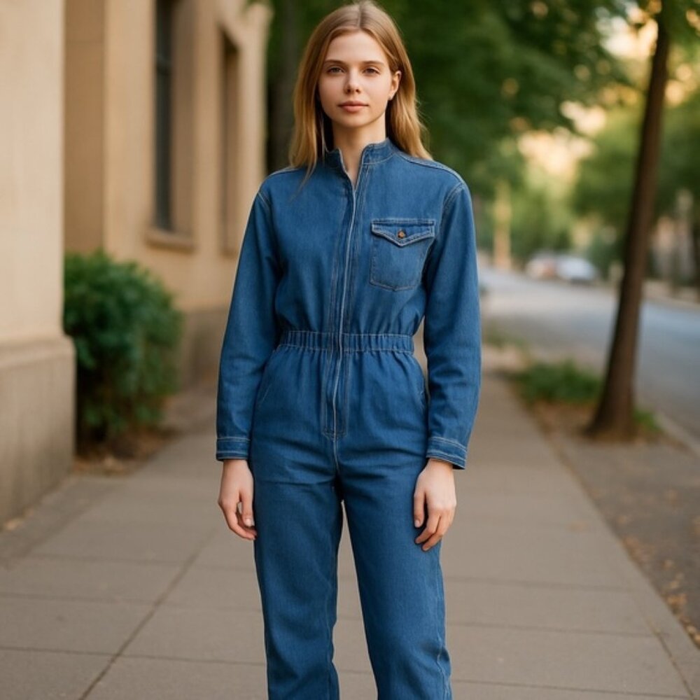 Vintage Yves St Marc Denim Blue Jumpsuit